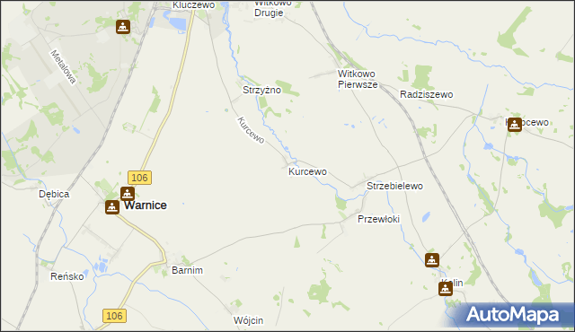 mapa Kurcewo, Kurcewo na mapie Targeo