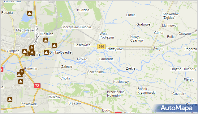 mapa Ladorudz gmina Krzymów, Ladorudz gmina Krzymów na mapie Targeo