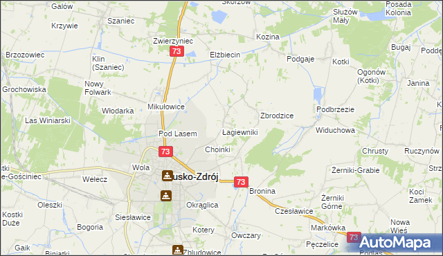 mapa Łagiewniki gmina Busko-Zdrój, Łagiewniki gmina Busko-Zdrój na mapie Targeo