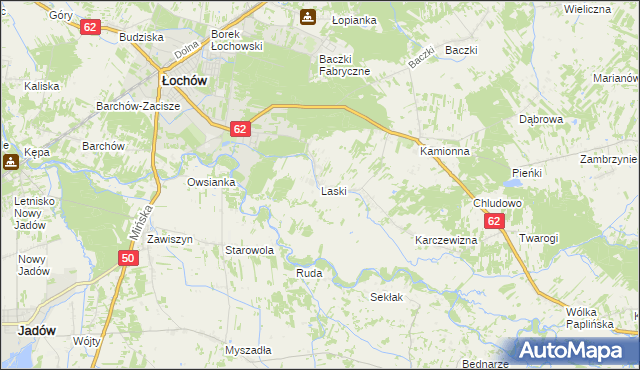 mapa Laski gmina Łochów, Laski gmina Łochów na mapie Targeo