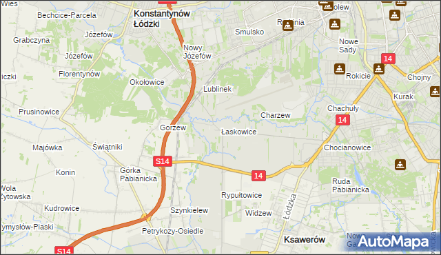 mapa Łaskowice, Łaskowice na mapie Targeo