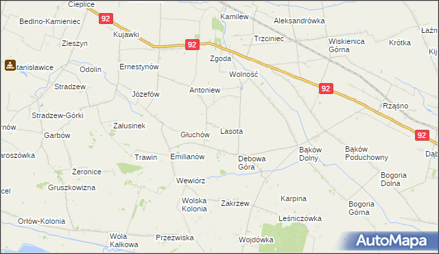 mapa Lasota, Lasota na mapie Targeo