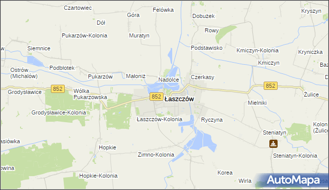 mapa Łaszczów, Łaszczów na mapie Targeo