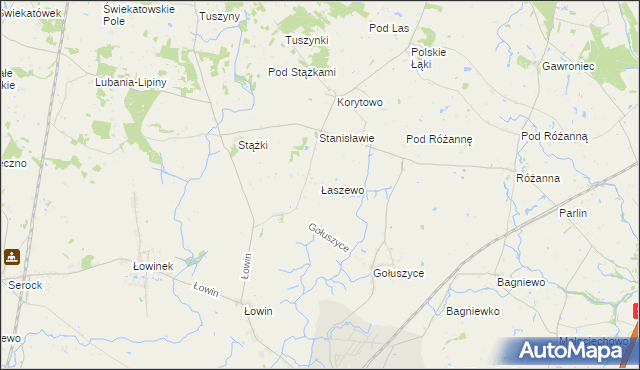 mapa Łaszewo gmina Pruszcz, Łaszewo gmina Pruszcz na mapie Targeo