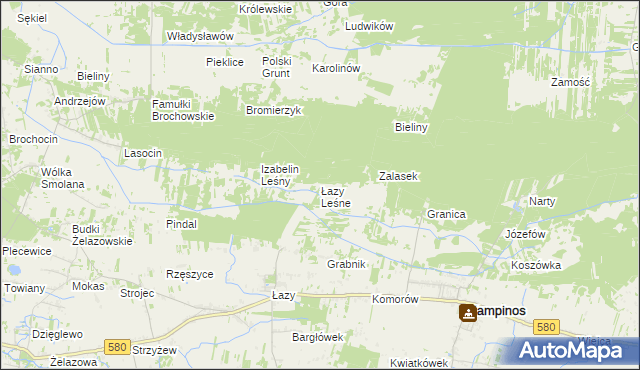 mapa Łazy Leśne, Łazy Leśne na mapie Targeo