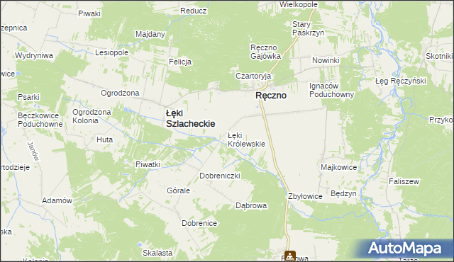 mapa Łęki Królewskie, Łęki Królewskie na mapie Targeo