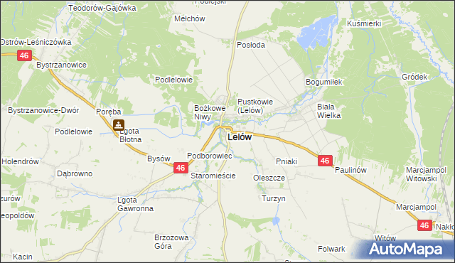 mapa Lelów, Lelów na mapie Targeo