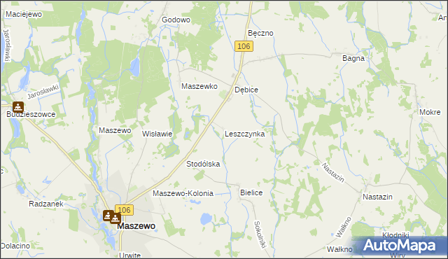 mapa Leszczynka, Leszczynka na mapie Targeo