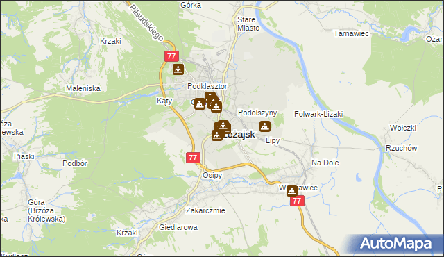 mapa Leżajsk, Leżajsk na mapie Targeo