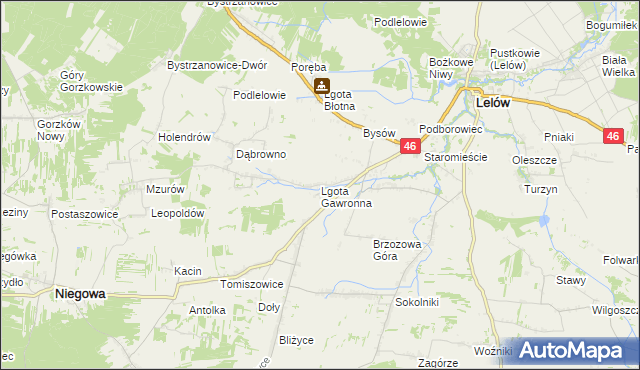 mapa Lgota Gawronna, Lgota Gawronna na mapie Targeo