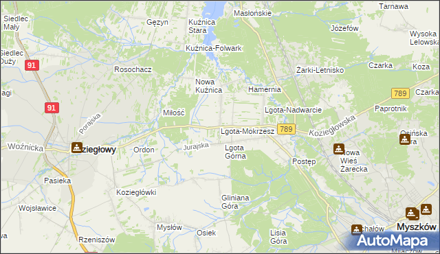 mapa Lgota-Mokrzesz, Lgota-Mokrzesz na mapie Targeo