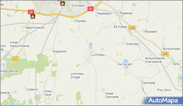 mapa Lichnowy gmina Chojnice, Lichnowy gmina Chojnice na mapie Targeo