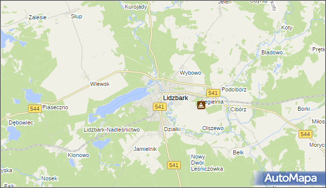 mapa Lidzbark, Lidzbark na mapie Targeo