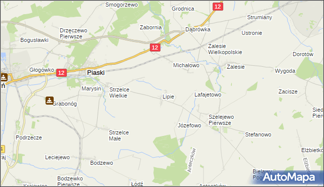 mapa Lipie gmina Piaski, Lipie gmina Piaski na mapie Targeo