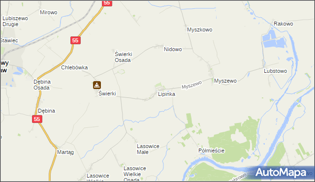 mapa Lipinka gmina Nowy Staw, Lipinka gmina Nowy Staw na mapie Targeo