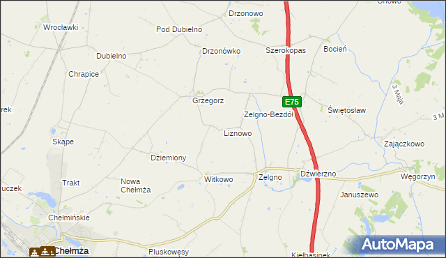 mapa Liznowo, Liznowo na mapie Targeo