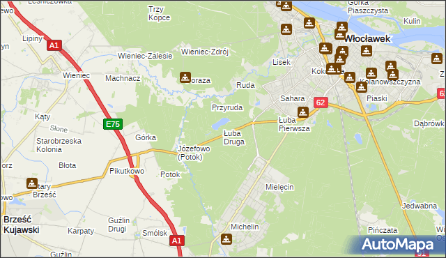 mapa Łuba Druga, Łuba Druga na mapie Targeo