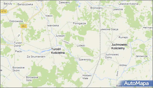 mapa Lubejki, Lubejki na mapie Targeo