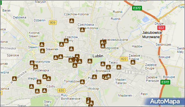 mapa Lublina, Lublin na mapie Targeo