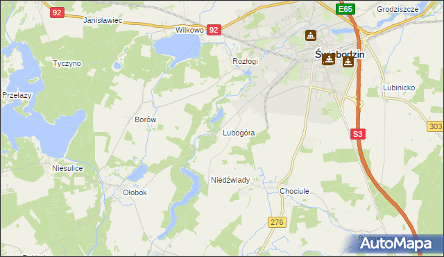 mapa Lubogóra, Lubogóra na mapie Targeo