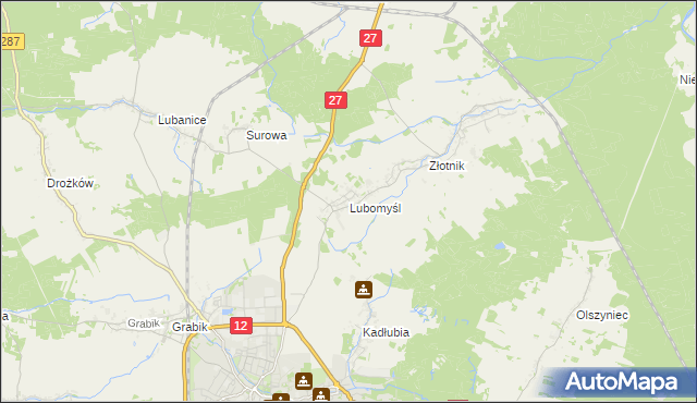 mapa Lubomyśl, Lubomyśl na mapie Targeo