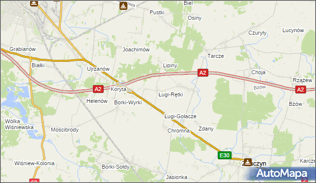 mapa Ługi-Rętki, Ługi-Rętki na mapie Targeo