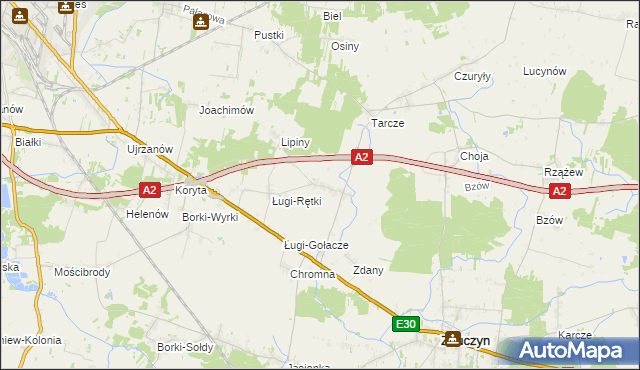 mapa Ługi Wielkie, Ługi Wielkie na mapie Targeo
