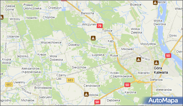 mapa Ługówka, Ługówka na mapie Targeo