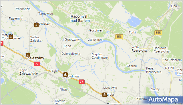 mapa Majdan Zbydniowski, Majdan Zbydniowski na mapie Targeo