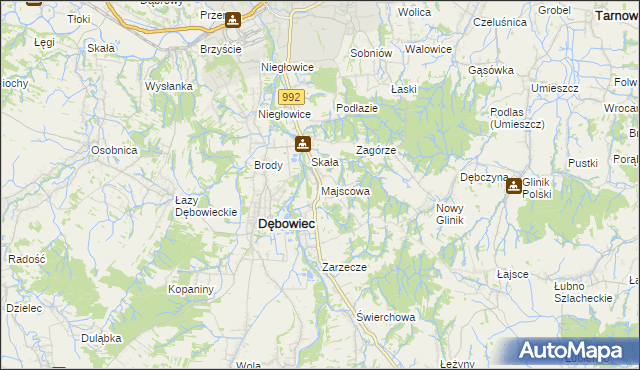 mapa Majscowa, Majscowa na mapie Targeo