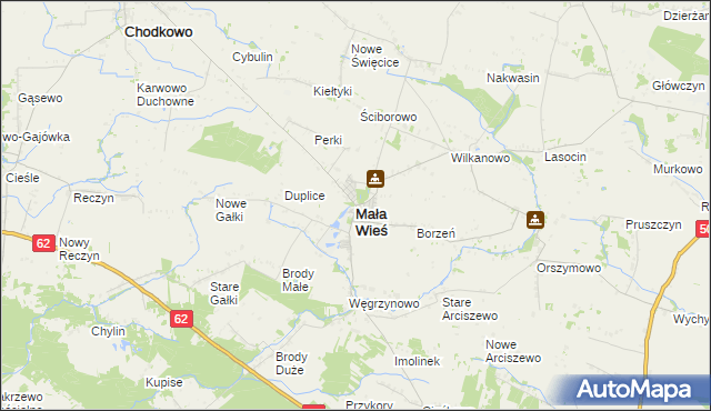 mapa Mała Wieś powiat płocki, Mała Wieś powiat płocki na mapie Targeo