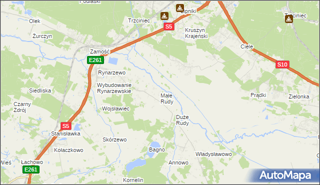 mapa Małe Rudy, Małe Rudy na mapie Targeo