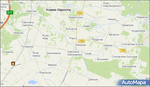 mapa Maliszów, Maliszów na mapie Targeo