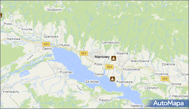 mapa Maniowy, Maniowy na mapie Targeo