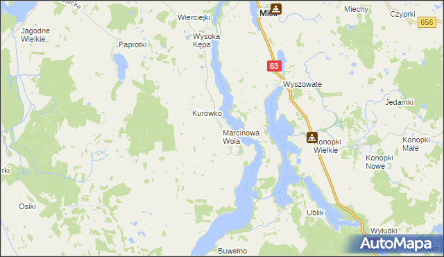 mapa Marcinowa Wola, Marcinowa Wola na mapie Targeo