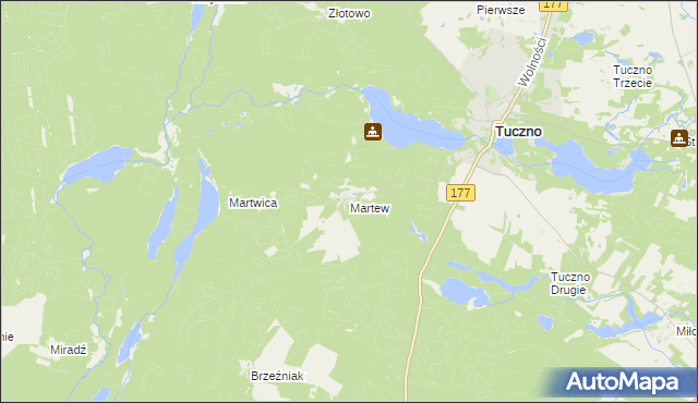 mapa Martew, Martew na mapie Targeo