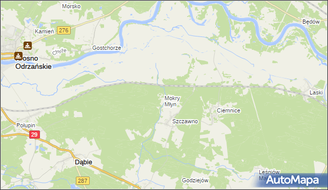 mapa Mokry Młyn, Mokry Młyn na mapie Targeo