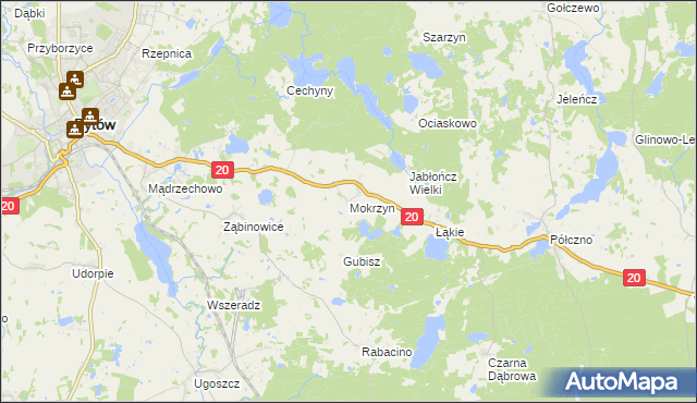 mapa Mokrzyn, Mokrzyn na mapie Targeo