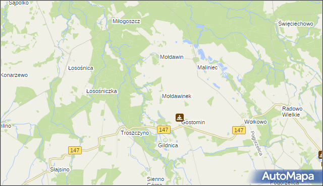 mapa Mołdawinek, Mołdawinek na mapie Targeo