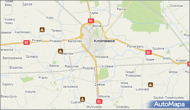 mapa Morawce, Morawce na mapie Targeo