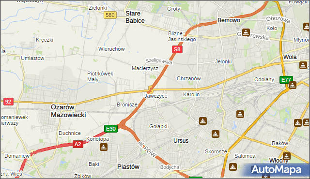mapa Mory gmina Ożarów Mazowiecki, Mory gmina Ożarów Mazowiecki na mapie Targeo