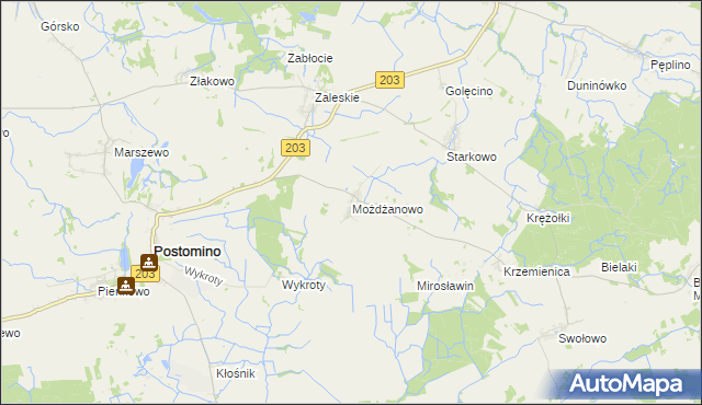 mapa Możdżanowo, Możdżanowo na mapie Targeo