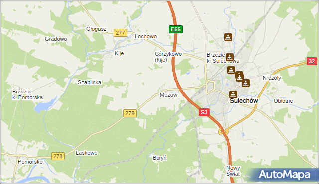 mapa Mozów, Mozów na mapie Targeo