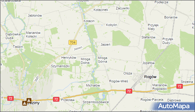 mapa Mroga Górna, Mroga Górna na mapie Targeo