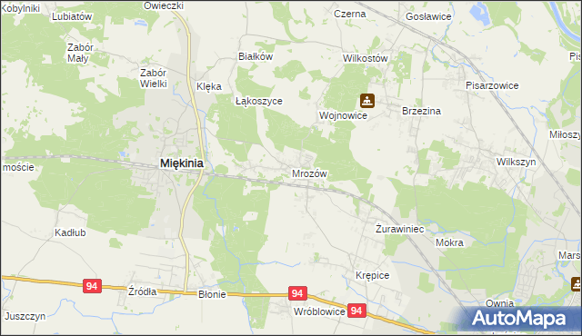 mapa Mrozów, Mrozów na mapie Targeo