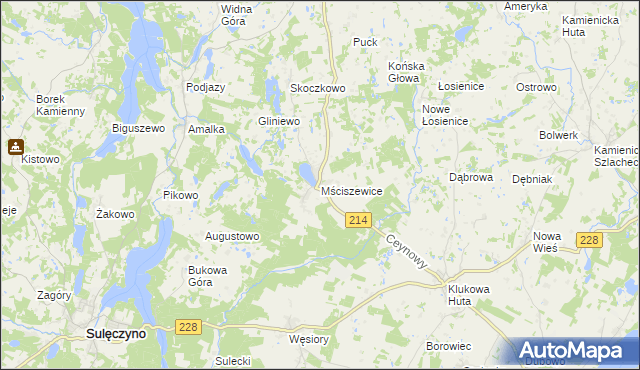 mapa Mściszewice, Mściszewice na mapie Targeo