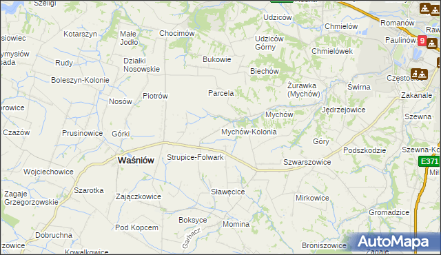 mapa Mychów-Kolonia, Mychów-Kolonia na mapie Targeo