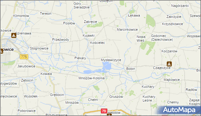 mapa Mysławczyce, Mysławczyce na mapie Targeo