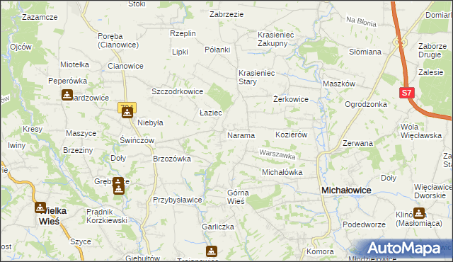 mapa Narama, Narama na mapie Targeo