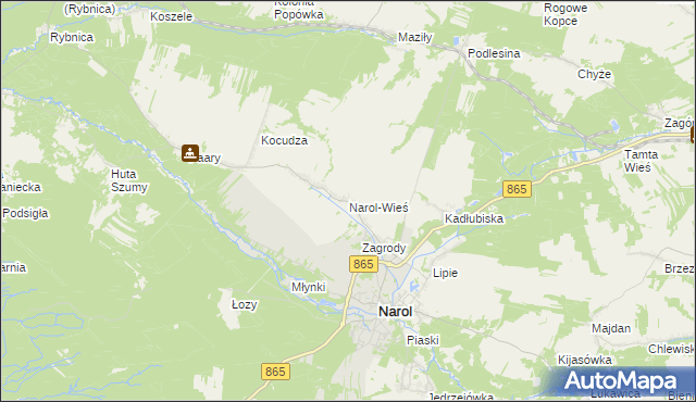 mapa Narol-Wieś, Narol-Wieś na mapie Targeo